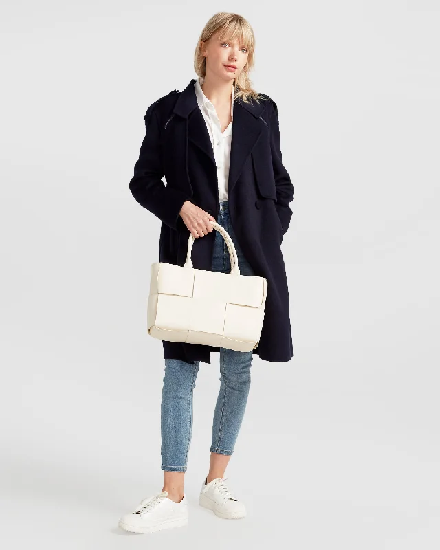 Casual Fit Palm City Wool Blend Coat - Navy