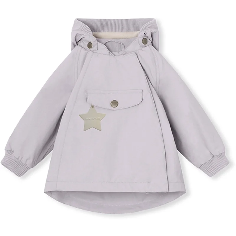 Soft Layers MINI A TURE WAI Spring Jacket w/Fleece Lining Purple Raindrops
