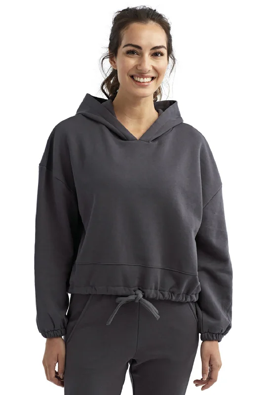 Relaxed Tops TriDri Womens Maria Cropped Hooded Sweatshirt Hoodie - Charcoal Grey
