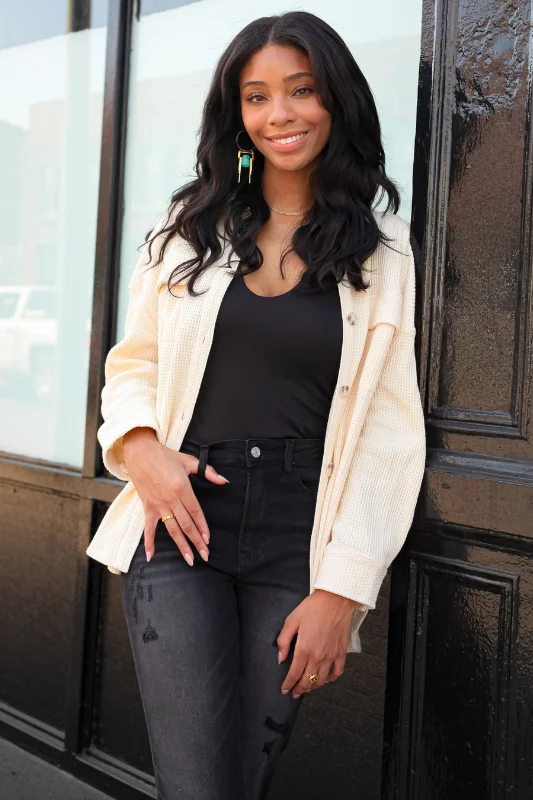 Warm Chic Cardinal Shacket - Ivory