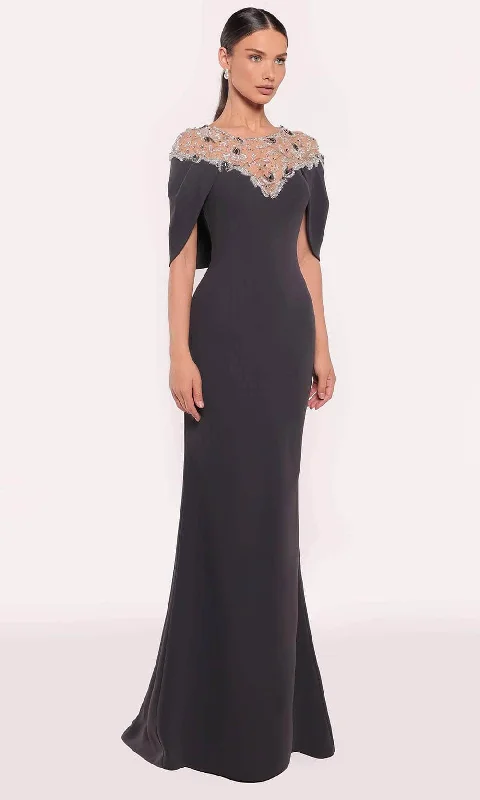 Soft Fabric Looks Tarik Ediz 98805 - Beaded Yoke Long Gown
