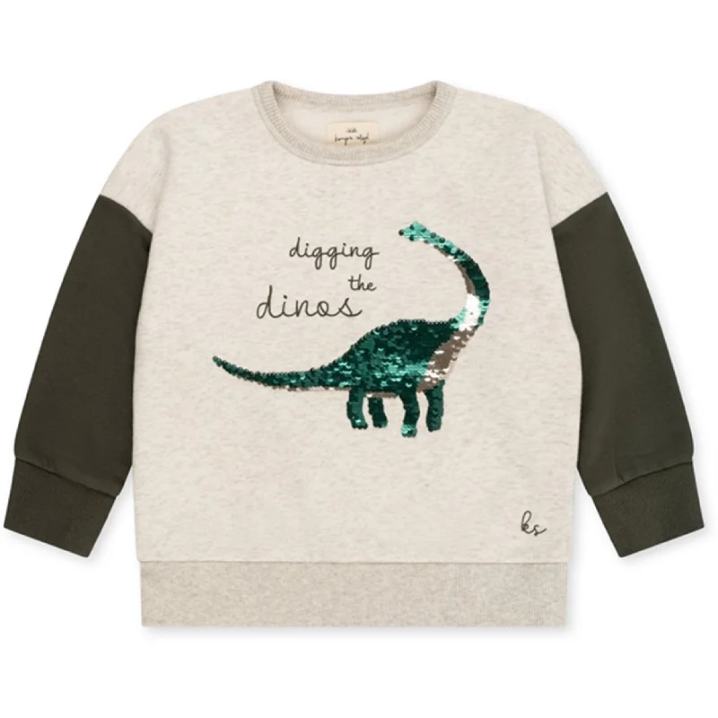 Cozy Lifestyle Konges Sløjd Off White Melange Lou Sequin Sweatshirt