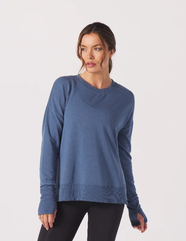 Relaxed Chic Lounge Long Sleeve: Washed Blue