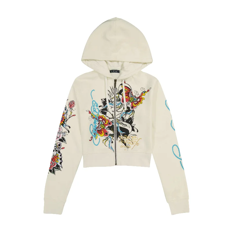 Casual Fit Wear Butterfly Cropped Hoodie