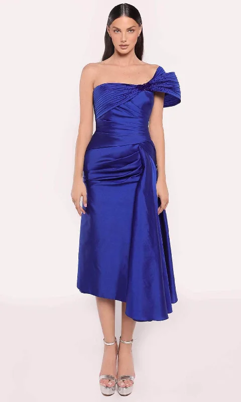 Soft Comfort Wear Tarik Ediz 98796 - Bow Bodice Tea Length Dress