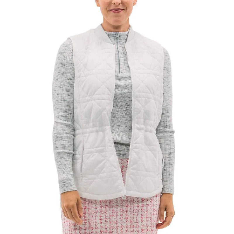 Cozy Lounge Wear Foray Golf Quilted Long Line Golf Vest White - 23 Women