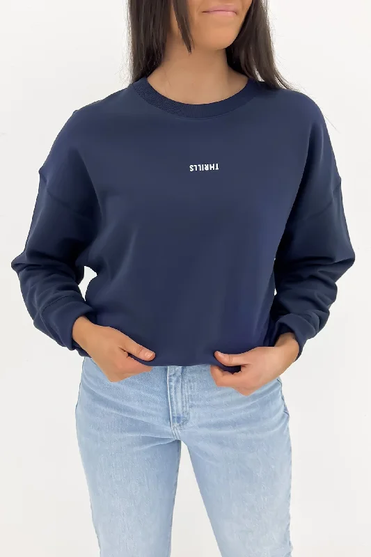 Relaxed Fashion Minimal Thrills Slouch Crew Station Navy