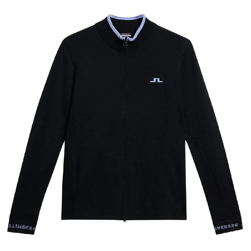 Easy-to-Wear J.Lindeberg Almaida Knitted Golf Sweater Black - FW23 Women
