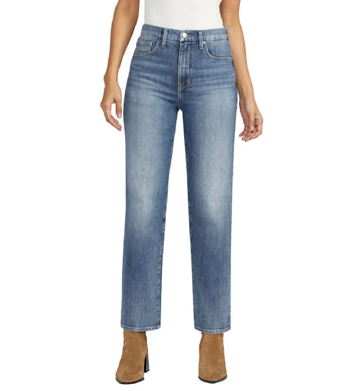 Comfortable Tops High Rise Rachel Jeans In Blue