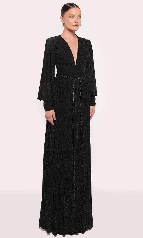Easy Wear Chic Tarik Ediz 98875 - Bell Sleeve Glitter Evening Gown