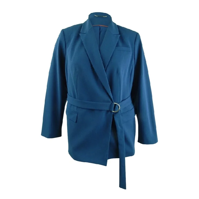 Casual Chic Looks Calvin Klein Women's Belted Peak-Lapel Blazer (14, Mallard Blue) Casual Chic Looks Calvin Klein Women's Belted Peak-Lapel Blazer (14, Mallard Blue)