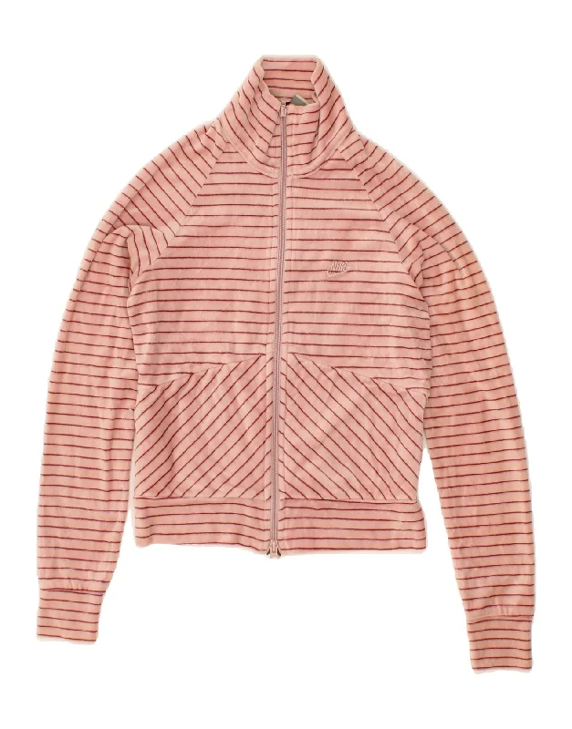 Relaxed Fit Wear NIKE Womens Tracksuit Top Jacket UK 6/8 XS Pink Striped Cotton