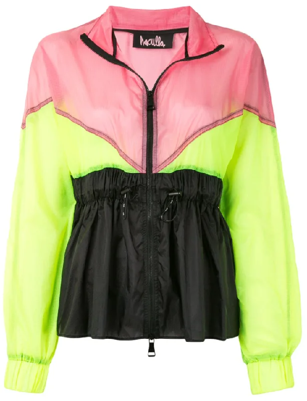 Relaxed Jackets MULTI COLOUR CINCHED JACKET NEON CORAL / NEON LIME / BLACK