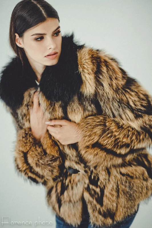 Soft Casuals Sale Raccoon Fur Winter Jacket
