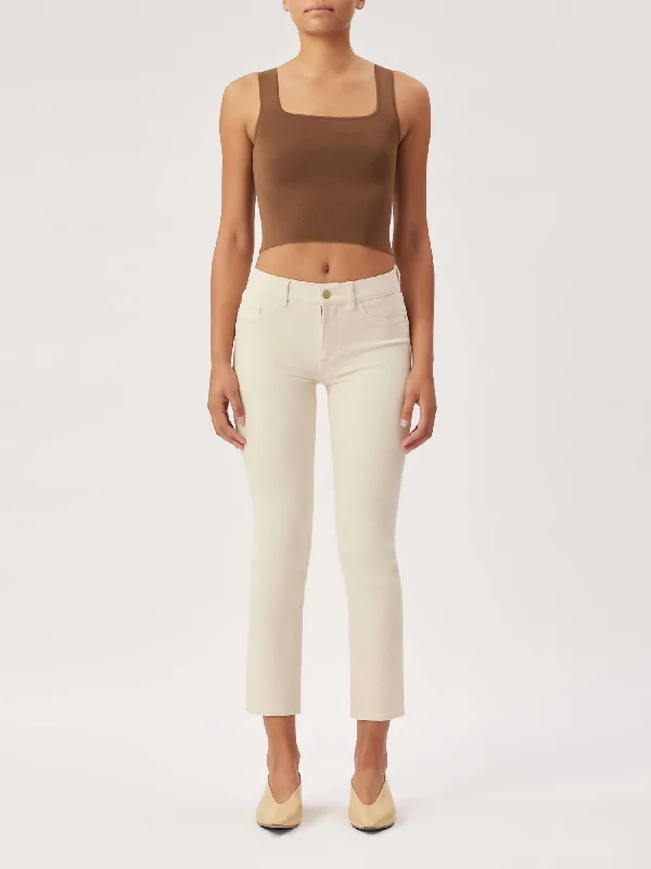 Cozy Fit Wear Mara Straight: Mid Rise Instasculpt Ankle In Parchment