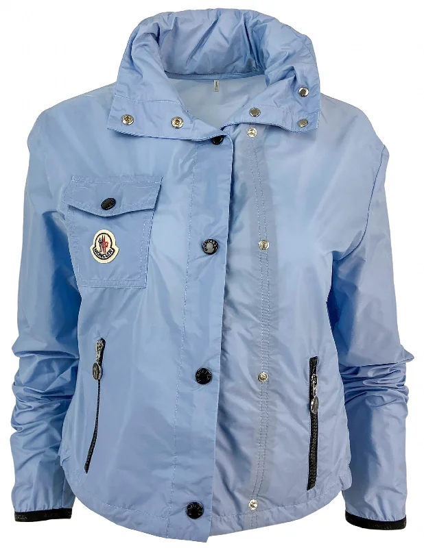 Comfortable Jeans Moncler Lico Jacket in Light Blue