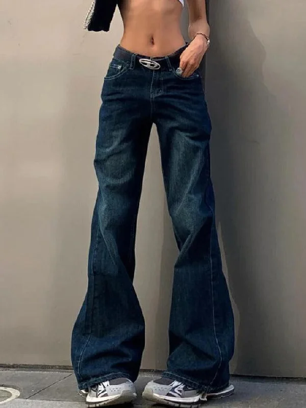 Soft Wearables Vintage Washed Distressed Flare Jeans