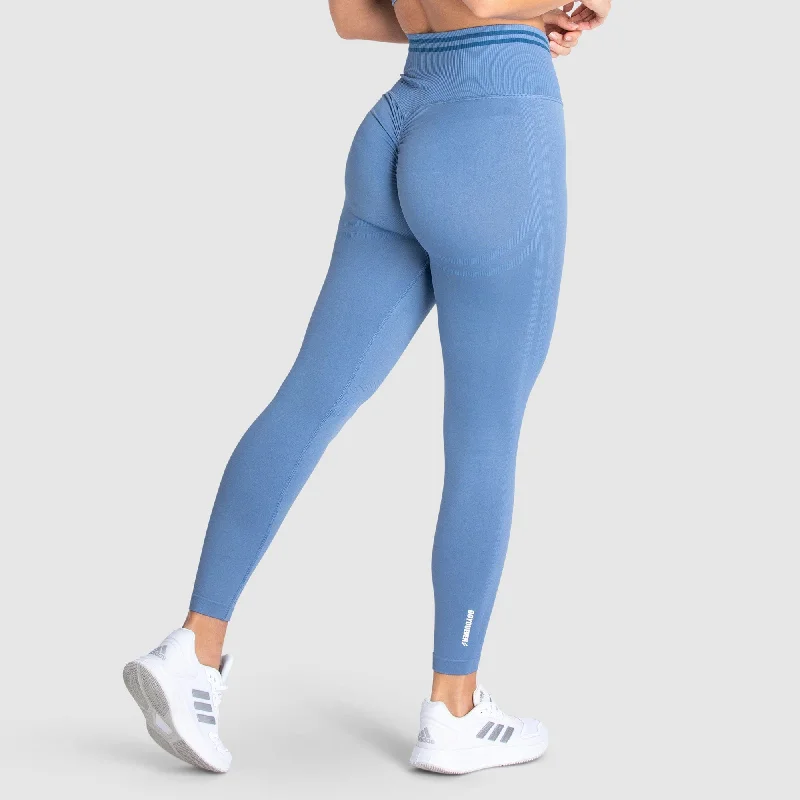 Comfortable Jeans DYE Scrunch Seamless Leggings - Slate Blue