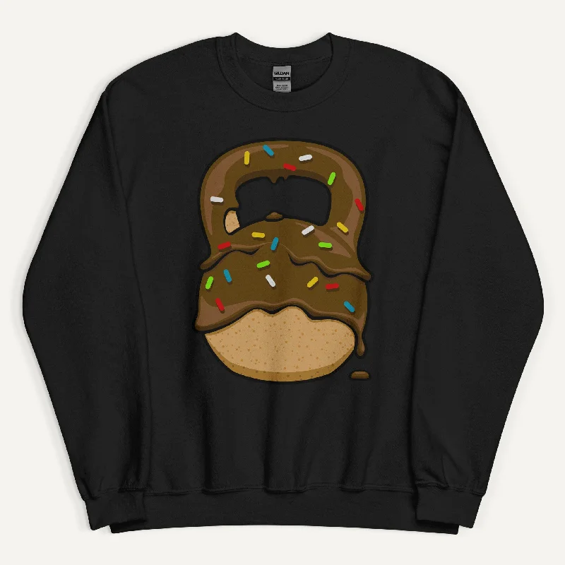 Light Comfort Chocolate-Glazed Donut With Sprinkles Kettlebell Design Sweatshirt