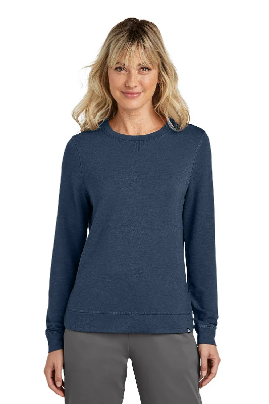 Comfortable Lounge Wear TravisMathew Womens Long Weekend Crewneck Sweatshirt - Heather Blue Nights