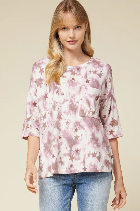 Relaxed Fit Wear Tie Dye & Stars Top