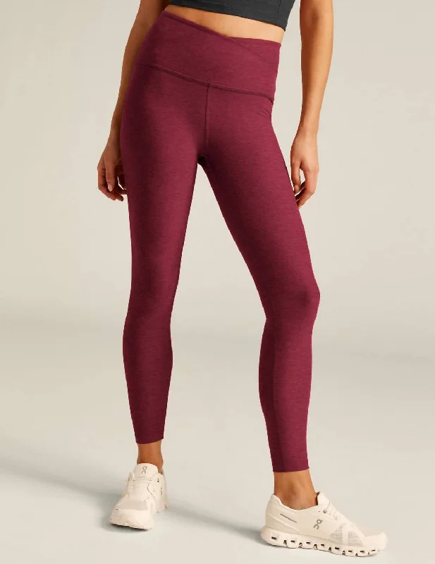 Comfy Dress Spacedye At Your Leisure High Waisted Midi Legging In Bordeaux Heather