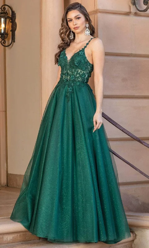 Versatile Casuals Dancing Queen 4328 - Embroidery-Detailed A-line Gown