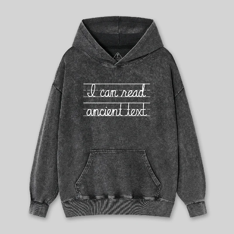 Easy Chic Ancient Text Washed Hoodie