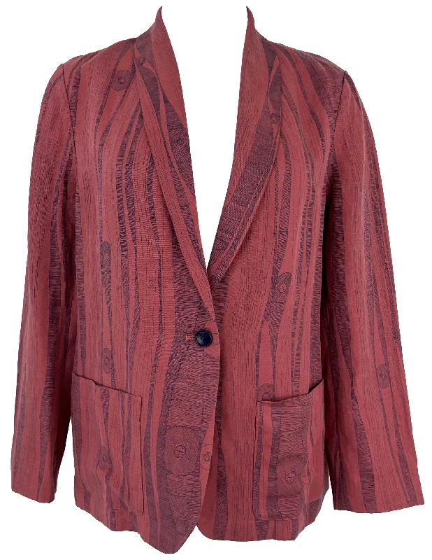 Comfortable Sweaters Raquel Allegra Silk Linen Jai Jacket in Jasper and Denim Blue