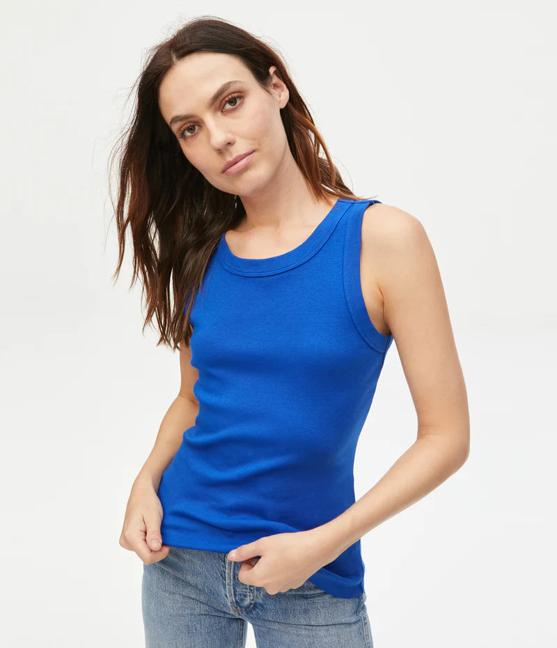 Cozy Lounge Wear Michael Stars Royal Blue Sleeveless Scoop Neck Tee