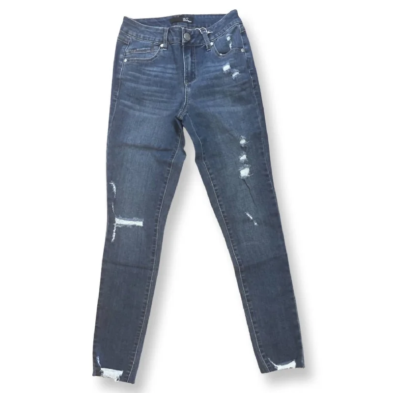Urban Chic High Rise Ankle Skinny In Dark Wash