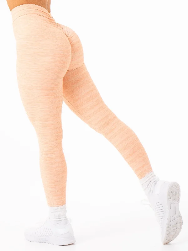 Casual Fit NKD V Scrunch Leggings - Blush Marl
