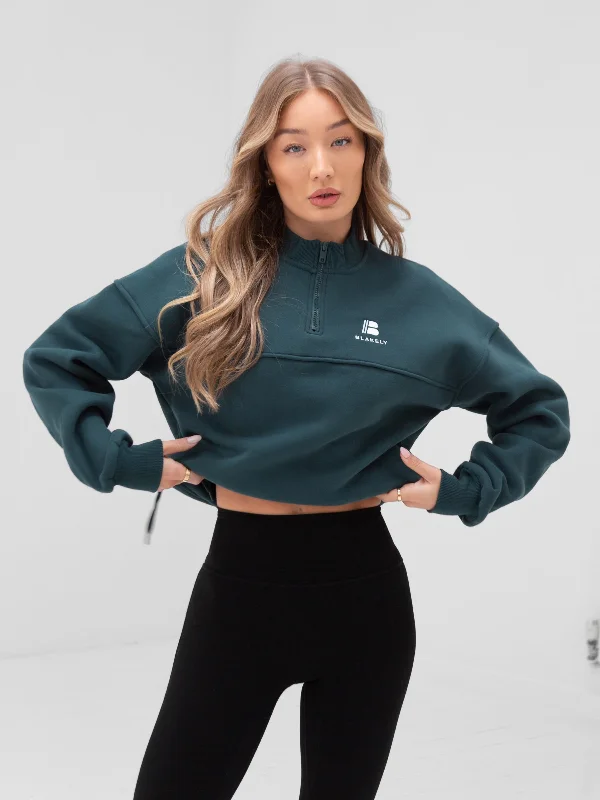 Comfy Pants Apex Pro 1/4 Zip Sweater - Teal Green