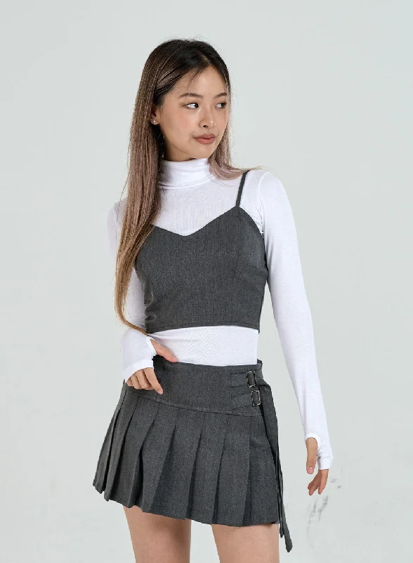 Cozy Lifestyle Back Zipper Crop Tank Top CO12