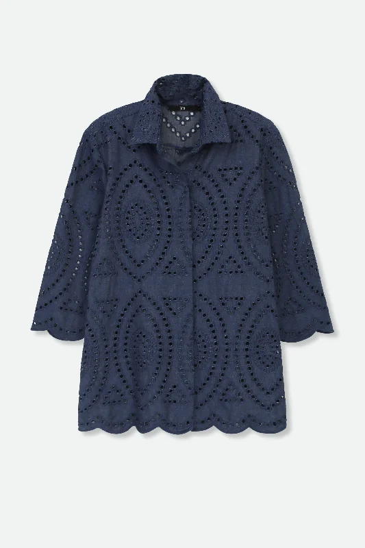 All-Day Style CESARE CAMP SHIRT ITALIAN DENIM EYELET