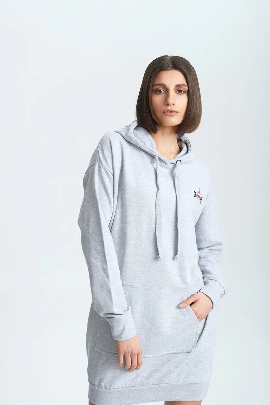 Simple Looks Hoodie Dress