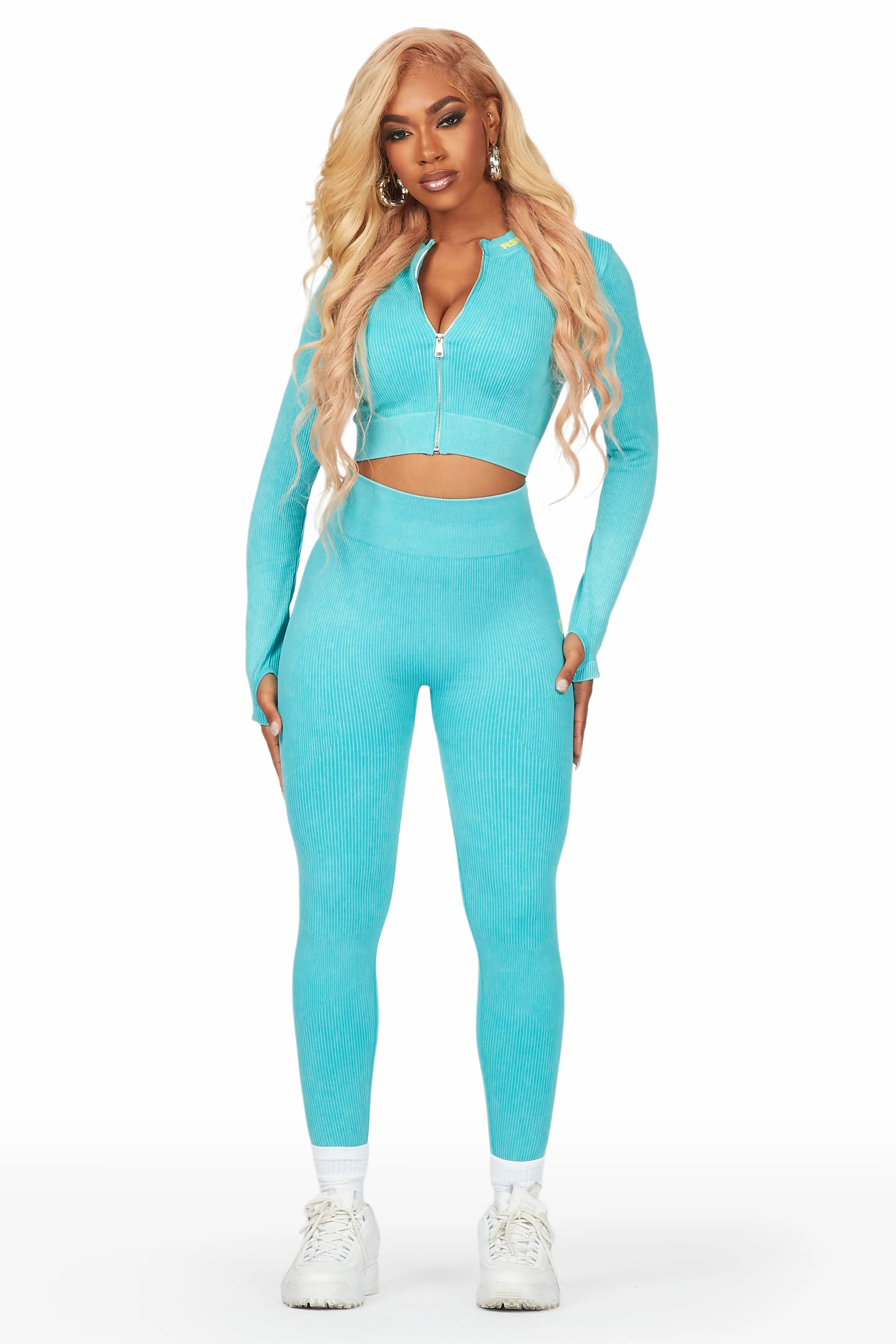 Versatile Style Nyala Teal Mineral Wash Active Set