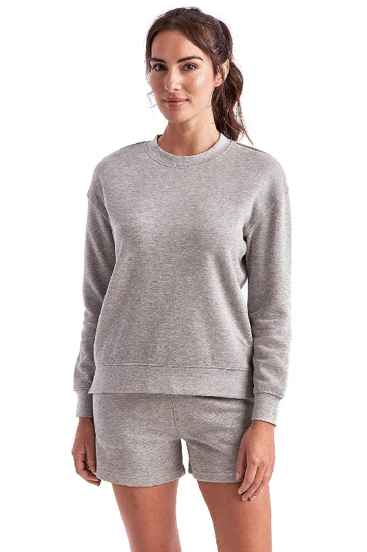 Layered Style TriDri Womens Billie Side Zip Crewneck Sweatshirt - Heather Grey