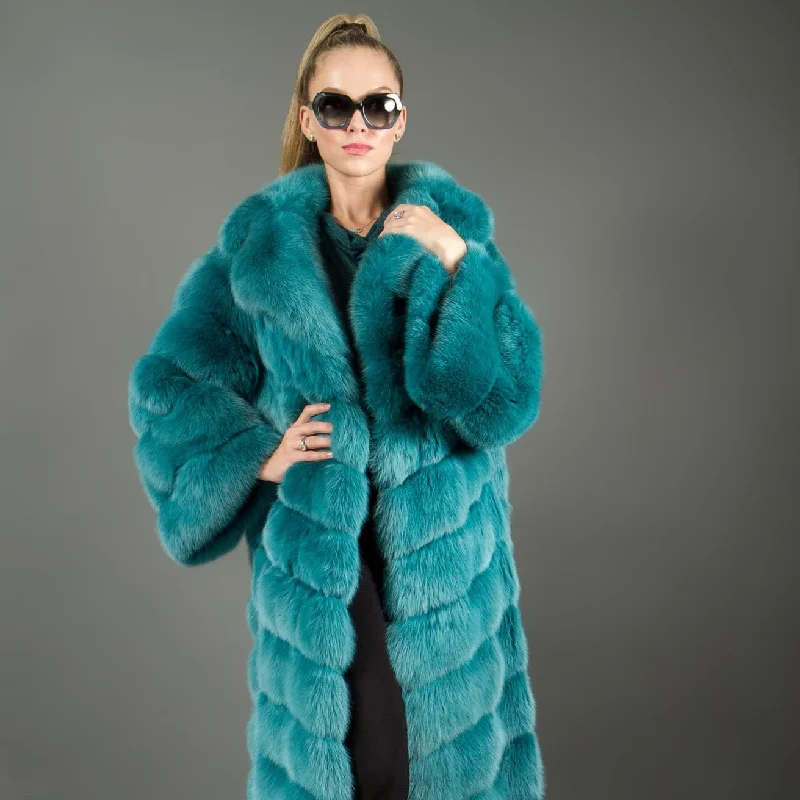Soft Layers Luxury Fur Russian Sable Coat Green Couture