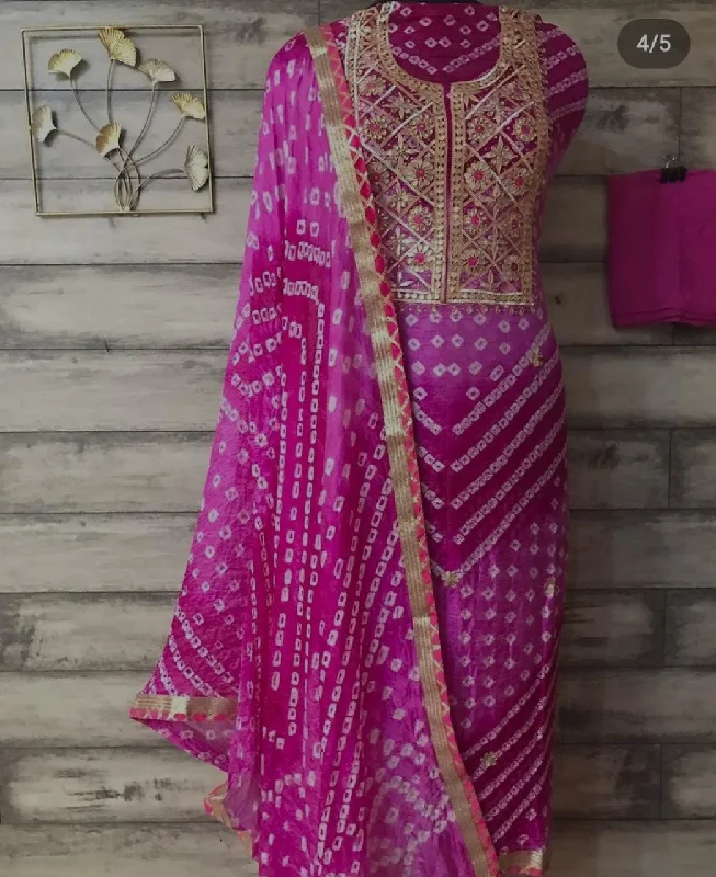 Easy Chic KcPc New Art Silk Bandhani GotapattiWork Salwar Suit KML