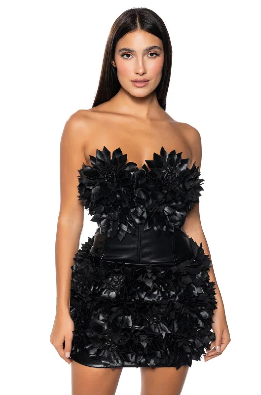 Comfy Chic Wear FLOWER POWER PU MINI DRESSW