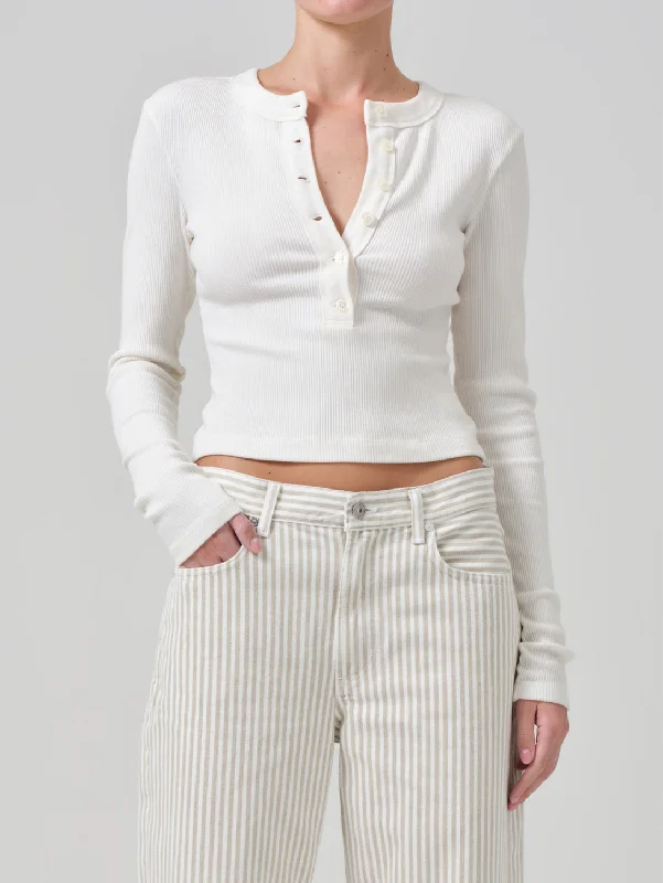 Relaxed Tops Varra Henley Top - Pashmina