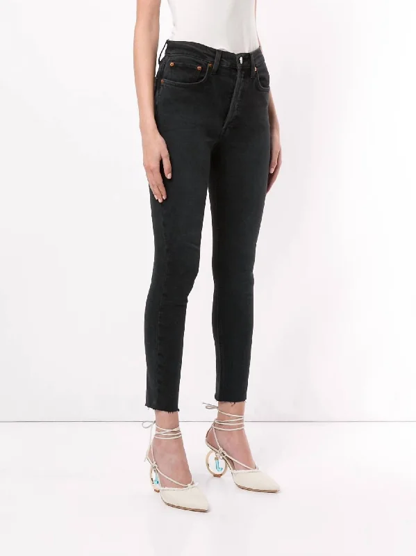 Comfortable Tops 1893Whrac High Rise Ankle Crop Jeans In Black