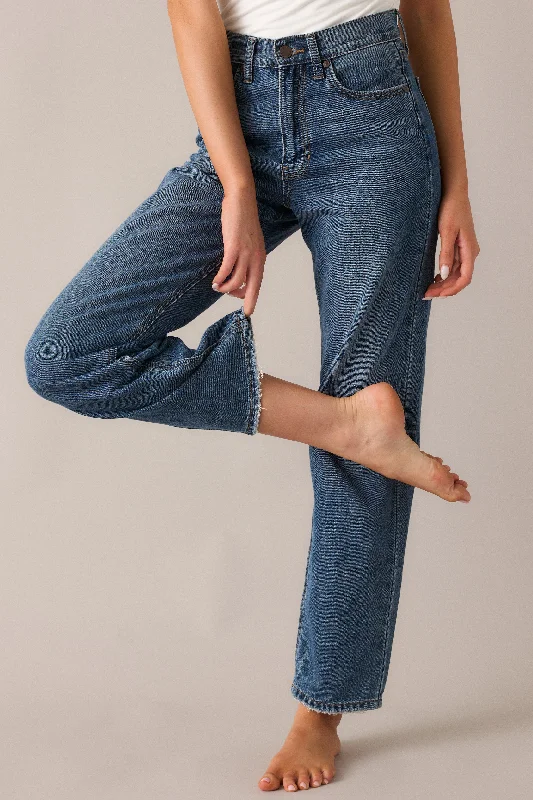 Effortless Looks Time To Evolve Medium Wash Classic Straight Leg Jeans