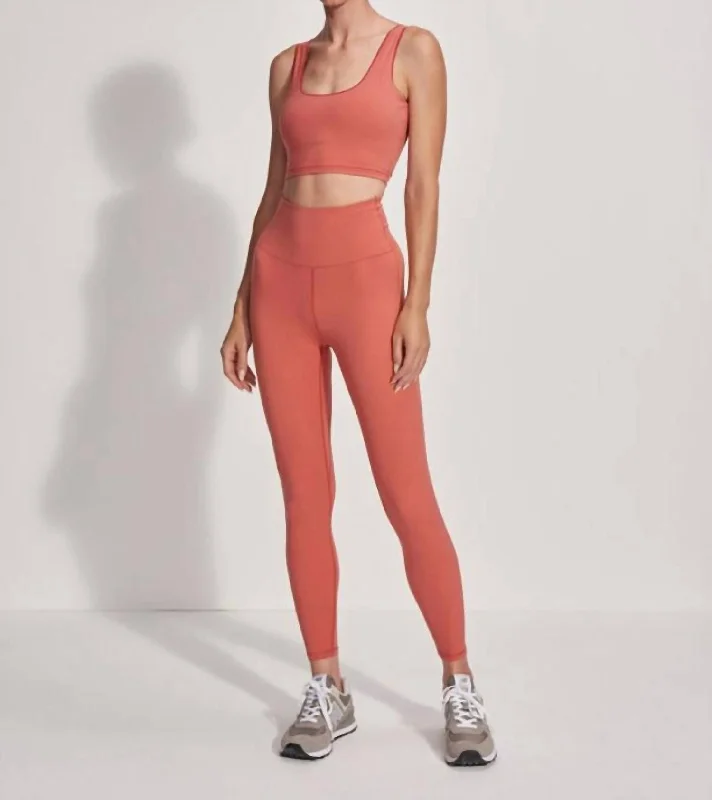 Relaxed Chic Shape High Rise Leggings In Mineral Red