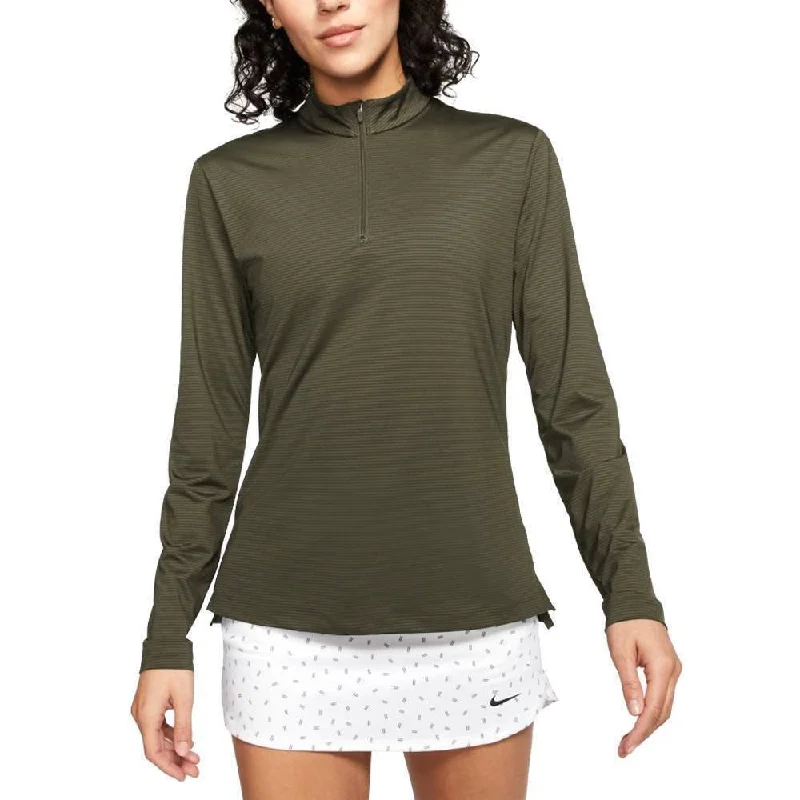 Effortless Looks Nike Dri-FIT UV Victory Half-Zip Golf Pullover Medium Olive - FW20 Women Effortless Looks Nike Dri-FIT UV Victory Half-Zip Golf Pullover Medium Olive - FW20 Women