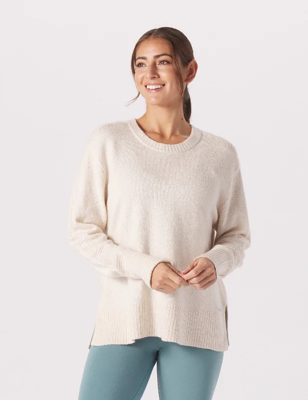 Comfortable Jackets Elevated Knit Crew: Oatmilk Heather