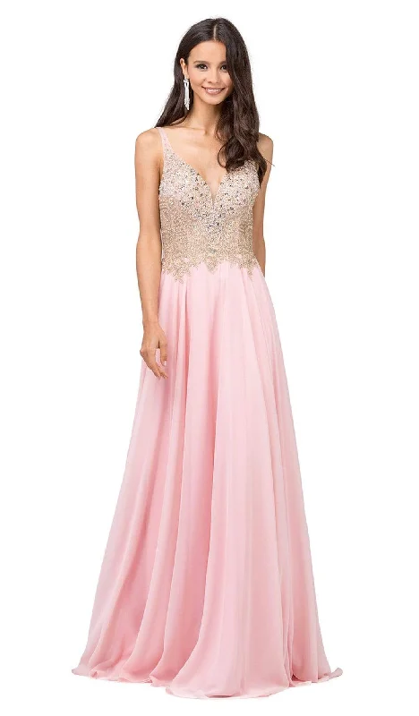 Comfortable Sweaters Dancing Queen - 2259 Beaded Plunging Sweetheart Chiffon Prom Dress