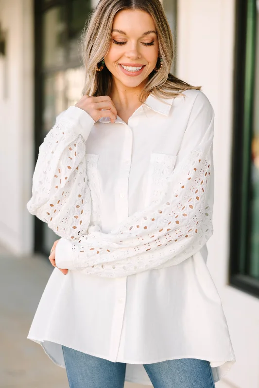 Cozy Apparel Just What You Need White Eyelet Tunic