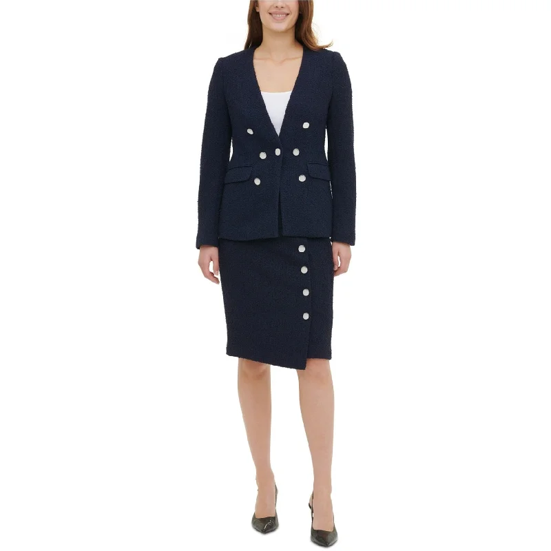 Easy Wear Chic Calvin Klein Womens Textured One Button Blazer Jacket